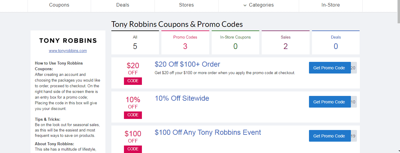Tony Robbins Promo Code - List Promo Codes