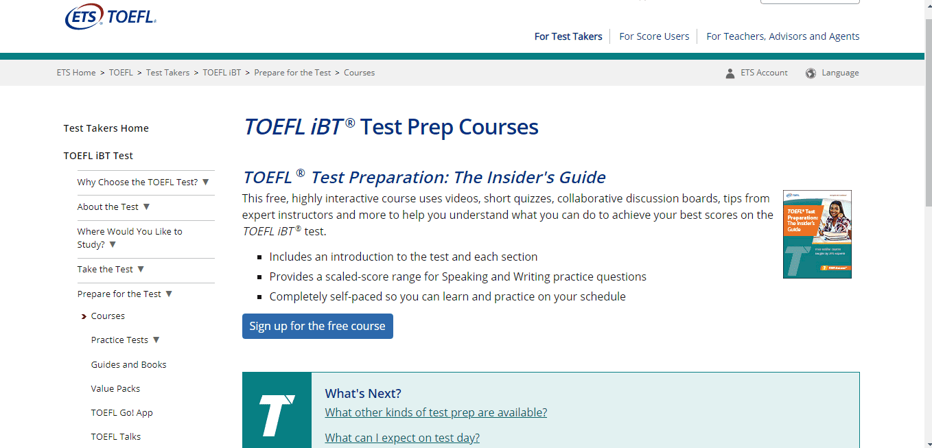 Test Preparation Courses - Best TOEFL Preparation 