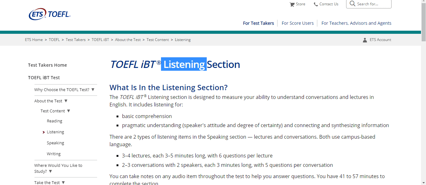 Listening Section - Best TOEFL Preparation 