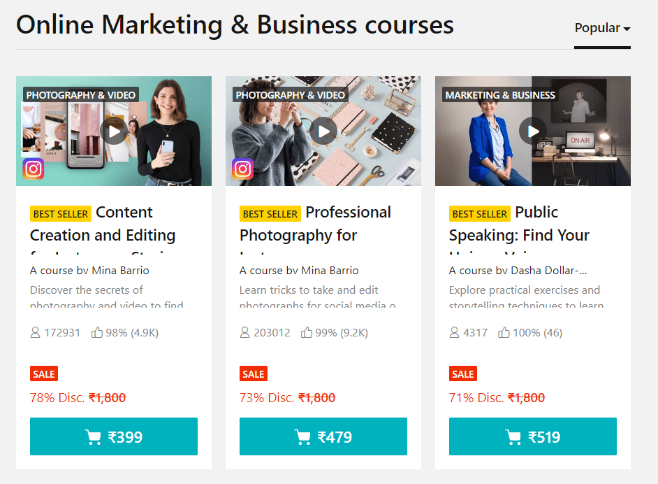 Marketing & Business courses