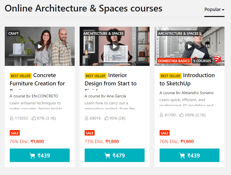 Online Architecture & Spaces courses