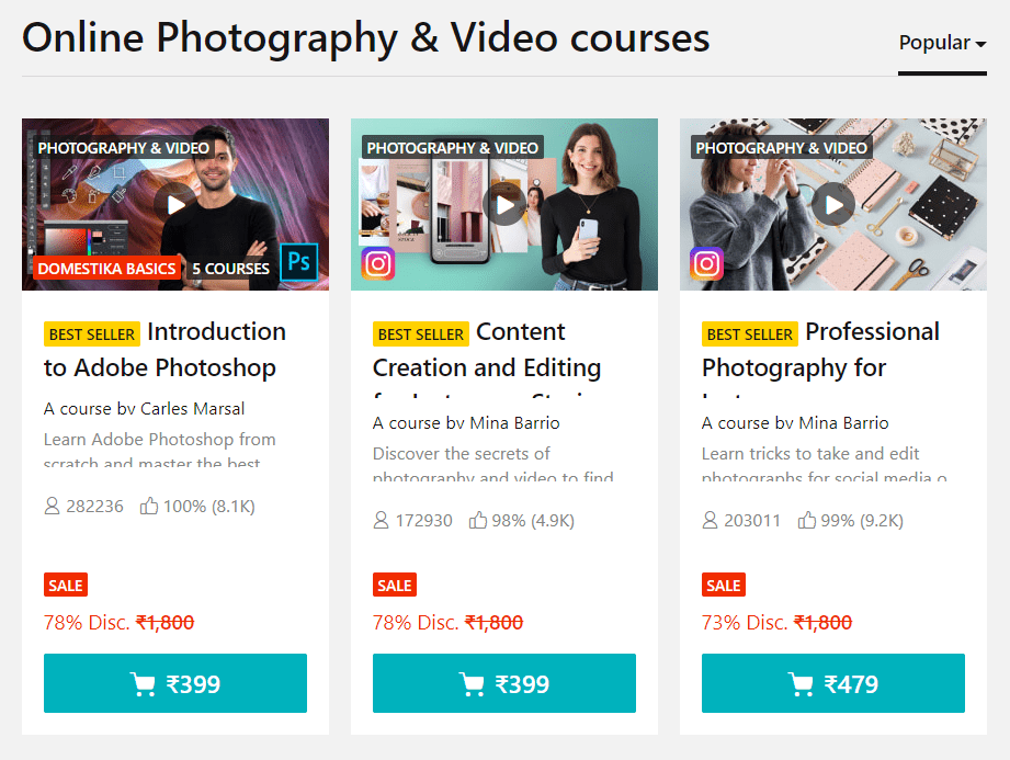 Photography & Video courses