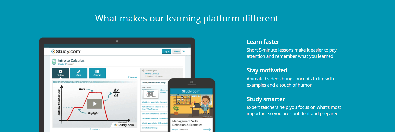 study.com learning platform different