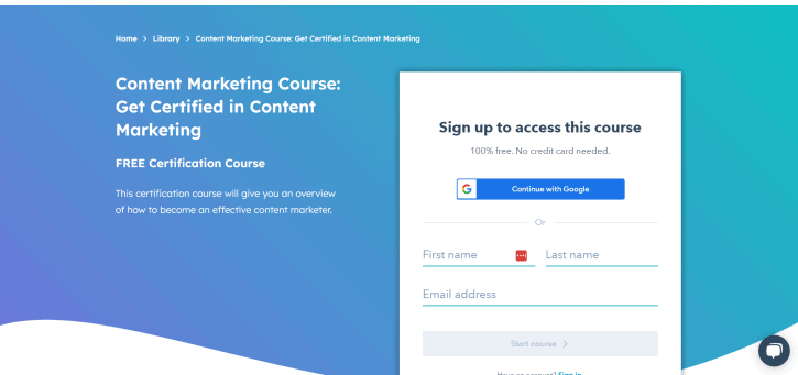 Content marketing courses- HubSpot ACademy